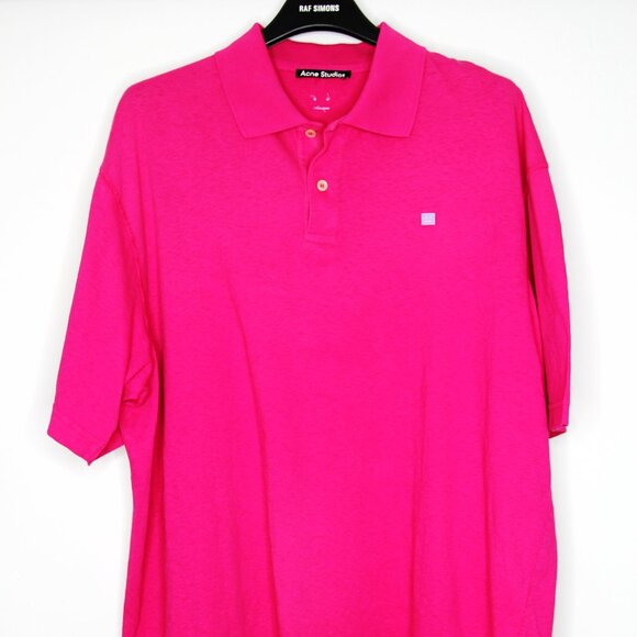 BNWT SS22 ACNE STUDIOS FACE MOTIF POLO SHIRT M - Picture 2 of 13